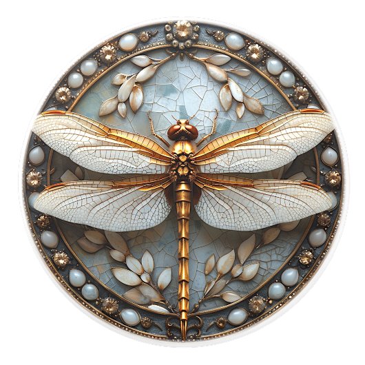 Schöne Dragonfly Gems Gold Mutter von Pearl Keramikknauf