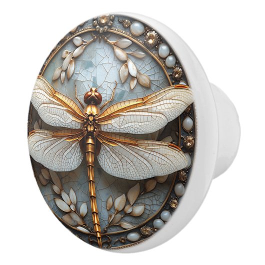 Schöne Dragonfly Gems Gold Mutter von Pearl Keramikknauf (Rechts)