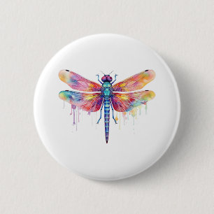 Schöne Dragonfly Kiss Heaven Insecke Lover Button