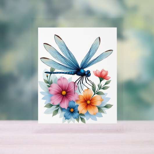 Schöne Dragonfly Kunst, Dichtung und Musik Acrylschild (Neutral)