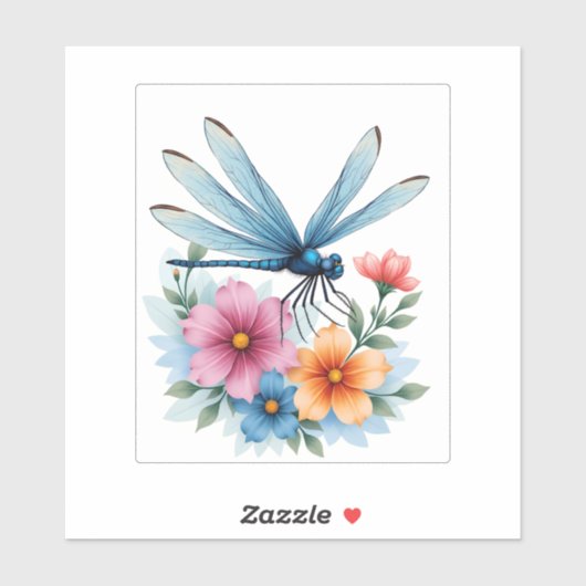 Schöne Dragonfly Kunst, Dichtung und Musik Aufkleber (Blatt)
