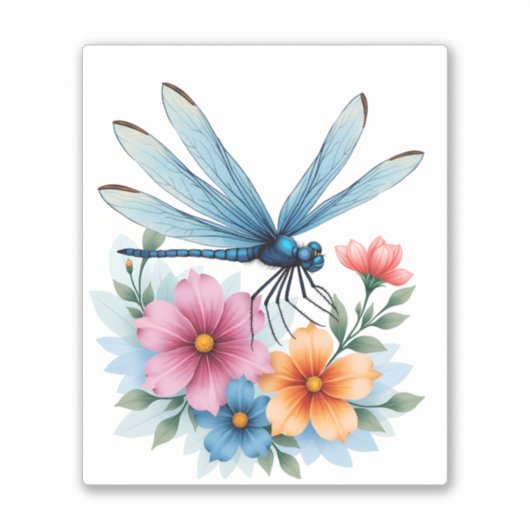 Schöne Dragonfly Kunst, Dichtung und Musik Aufkleber (Vorderseite)