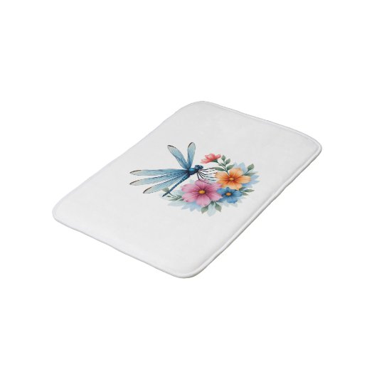 Schöne Dragonfly Kunst, Dichtung und Musik Badematte (Schrägansicht)