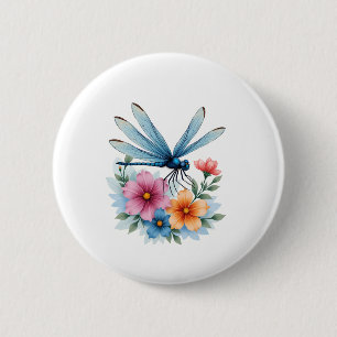 Schöne Dragonfly Kunst, Dichtung und Musik Button