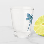 Schöne Dragonfly Rosa Blume Original Kunst Schnapsglas (Links)