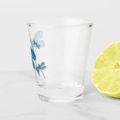 Schöne Dragonfly Rosa Blume Original Kunst Schnapsglas (Rechts)