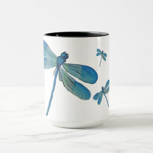 Schöne Dragonfly Rosa Blume Original Kunst Tasse