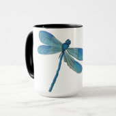 Schöne Dragonfly Rosa Blume Original Kunst Tasse (Vorderseite Links)