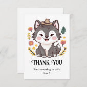 Schöne Dreamy Wolf Babydusche Dankeskarte (Vorne/Hinten)