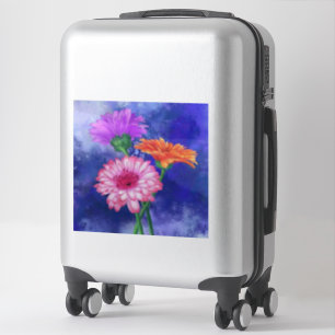 Schöne Drei-Farben-Gerberas - Migned Art Gezeichn Aufkleber