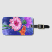 Schöne Drei-Farben-Gerberas - Migned Art Gezeichne Gepäckanhänger (Vorderseite (Horizontal))
