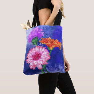 Schöne Drei-Farben-Gerberas - Migned Art Gezeichne Tasche