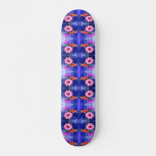 Schöne Drei-Farben-Gerberas-Skateboard Skateboard (Vorne)
