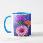 Schöne Drei-Farben-Gerberas-Tasse - Malerei Tasse (Links)