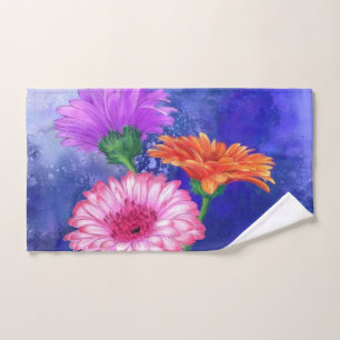 Schöne Drei Farben Gerberas - Zeichnend Kunst Badhandtuch Set