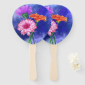 Schöne Drei-Farben-Gerberas - Zeichnend Kunst Fächer (Vorne und Hinten)