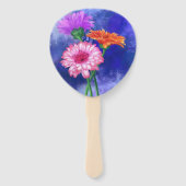Schöne Drei-Farben-Gerberas - Zeichnend Kunst Fächer (Vorderseite)
