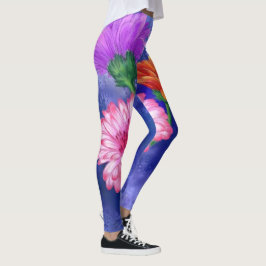 Schöne Drei-Farben-Gerberas - Zeichnend Kunst Leggings