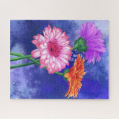Schöne Drei-Farben-Gerberas - Zeichnend Kunst Puzzle (Horizontal)