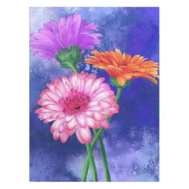 Schöne Drei-Farben-Gerberas - Zeichnend Kunst Tischdecke