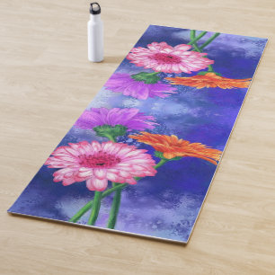 Schöne Drei Farben Gerberas - Zeichnend Kunst Yogamatte