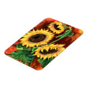 Schöne Drei Sonnenblumen Magnet - Malerei (Linke Seite)