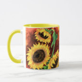 Schöne Drei Sonnenblumen - Malerei Art - Tasse (Links)