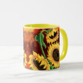 Schöne Drei Sonnenblumen - Malerei Art - Tasse (VorderseiteRechts)
