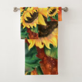 Schöne drei Sonnenblumen - Malerei Badhandtuch Set (Insitu)