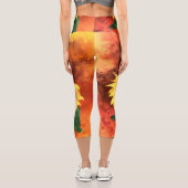 Schöne Drei Sonnenblumen - Malerei Capri Leggings (Rückseite)