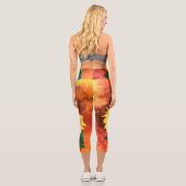 Schöne Drei Sonnenblumen - Malerei Capri Leggings (Rückseite)