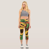 Schöne Drei Sonnenblumen - Malerei Capri Leggings (Vorderseite)