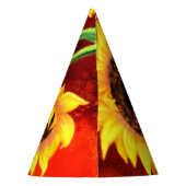 Schöne Drei Sonnenblumen - Malerei Partyhütchen (Rückseite)