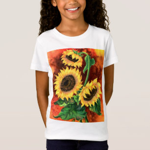 Schöne Drei Sonnenblumen - Malerei T-Shirt
