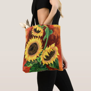 Schöne Drei Sonnenblumen - Malerei Tasche