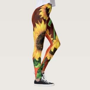 Schöne Drei Sonnenblumen - Migned Art Malerei Leggings