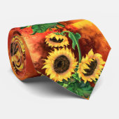 Schöne Drei Sonnenblumen Neck Tie Krawatte (Gerollt)