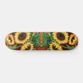 Schöne Drei Sonnenblumen Skateboard - Malerei (Horizontal)