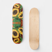 Schöne Drei Sonnenblumen Skateboard - Malerei (Vorderseite)