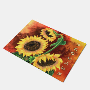 Schöne Drei Sonnenblumen - Willkommen Fußmatte