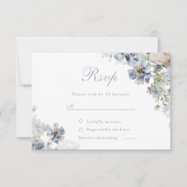 Schöne, duftige Blumen Elegante Hochzeit RSVP Karte