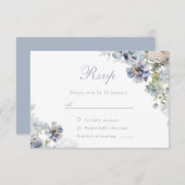 Schöne, duftige Blumen Elegante Hochzeit RSVP Karte (Vorne/Hinten)