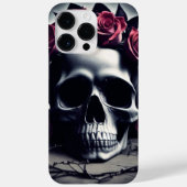 Schöne Dunkel- und Gotische Rose Skull Case-Mate iPhone Hülle (Rückseite)