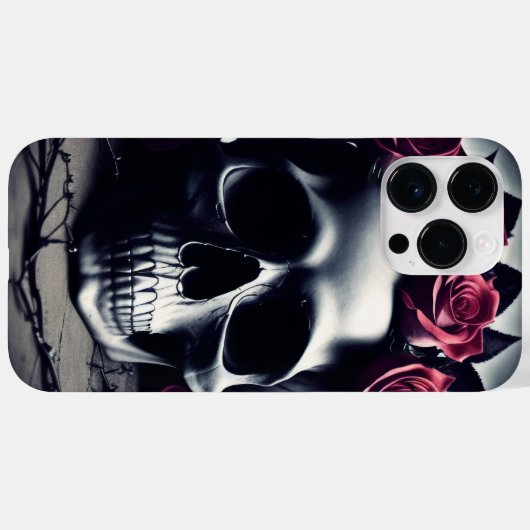 Schöne Dunkel- und Gotische Rose Skull Case-Mate iPhone Hülle (Rückseite (Horizontal))