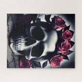 Schöne Dunkel- und Gotische Rose Skull Puzzle (Horizontal)