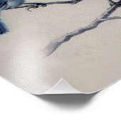 Schöne, dunkelblaue, graue Vögel auf einer Abzweig Fotodruck (Ecke)