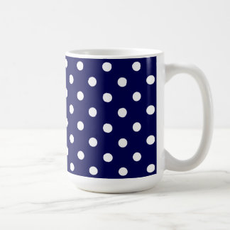 Schöne dunkelblaue und stilvolle weiße Tupfen Kaffeetasse