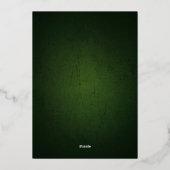 Schöne dunkelgrüne Olive-Farbe Folieneinladung (Rückseite)