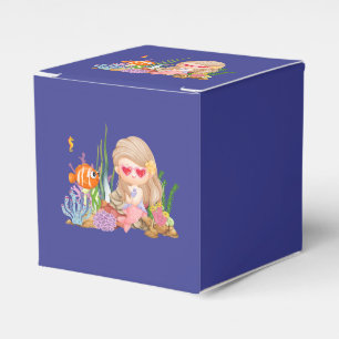 Schöne DUNKELHAARIGE MERMAID, die im Meer spielt Geschenkschachtel