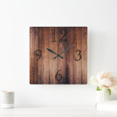 Schöne, dunkelholz aussehende Wall-Uhr Quadratische Wanduhr (Zuhause)